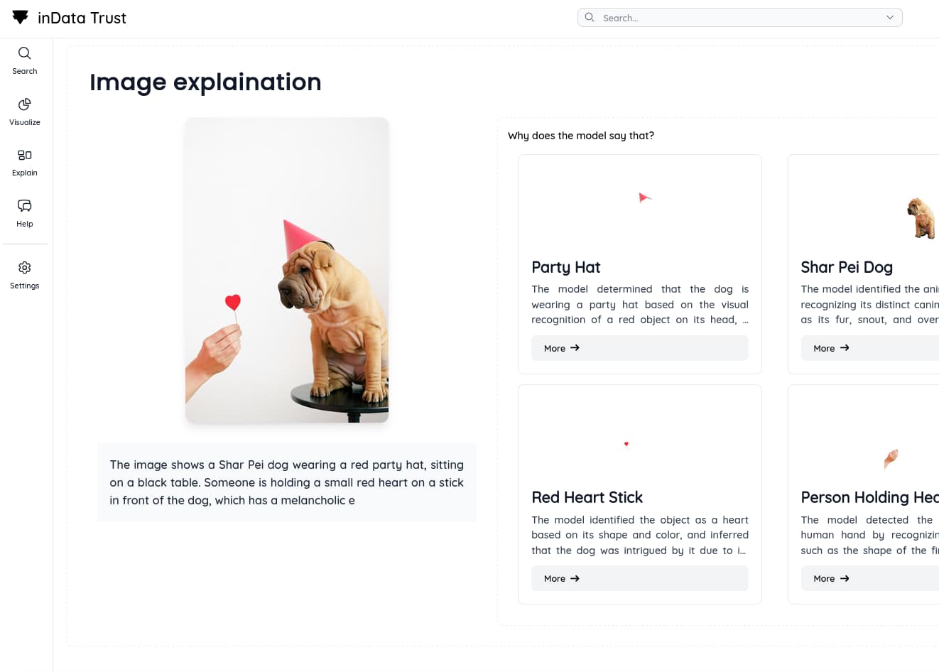 Image explanation Screenshot which show how to explain an image